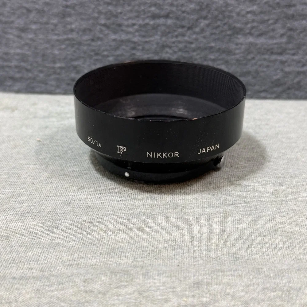 Genuine Nikon F Nikkor-Auto 50mm f/1.4 Snap-on Rigid Metal Lens Hood